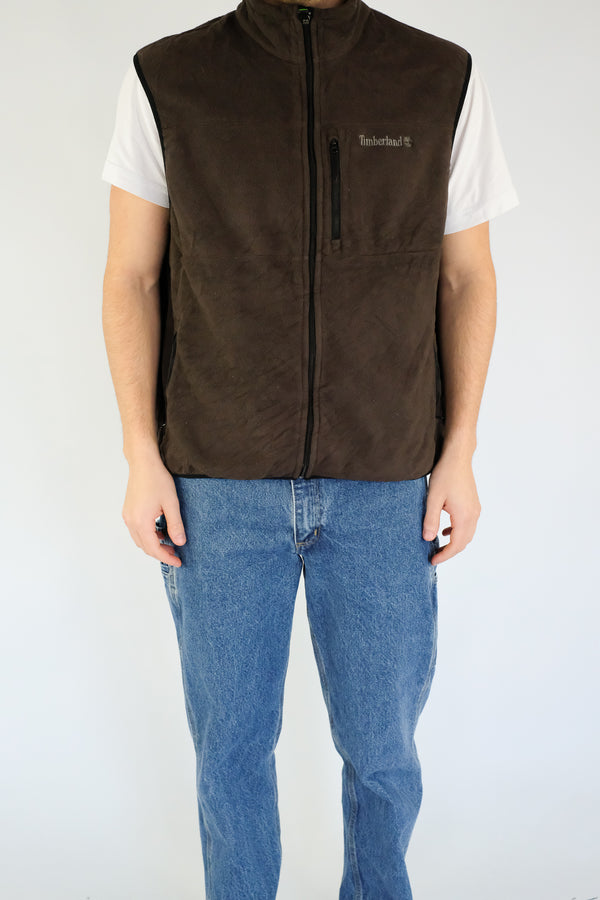 Brown Zip-up Fleece Vest