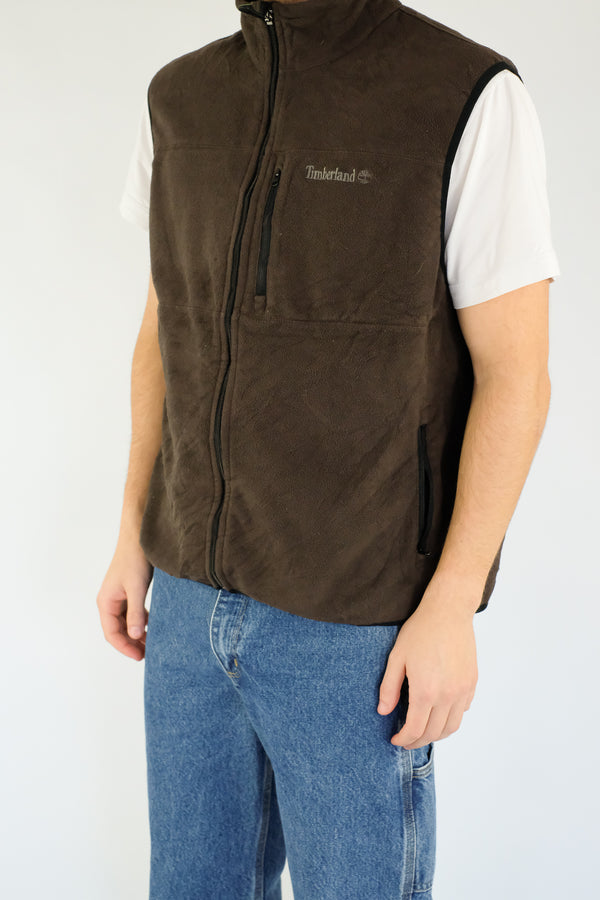 Brown Zip-up Fleece Vest