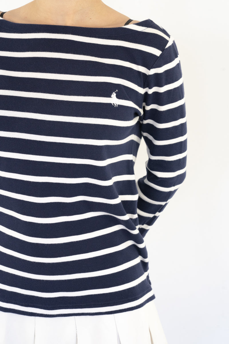 Navy Striped Long Sleeved T-Shirt