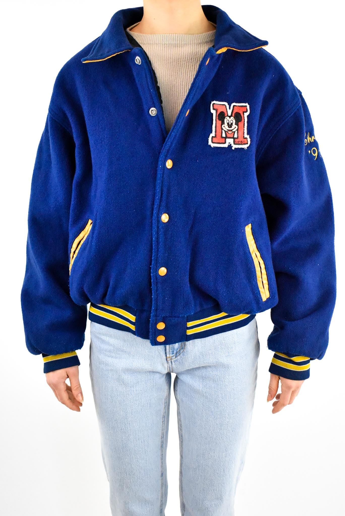 Blue Varsity Jacket Vintage Fabrik