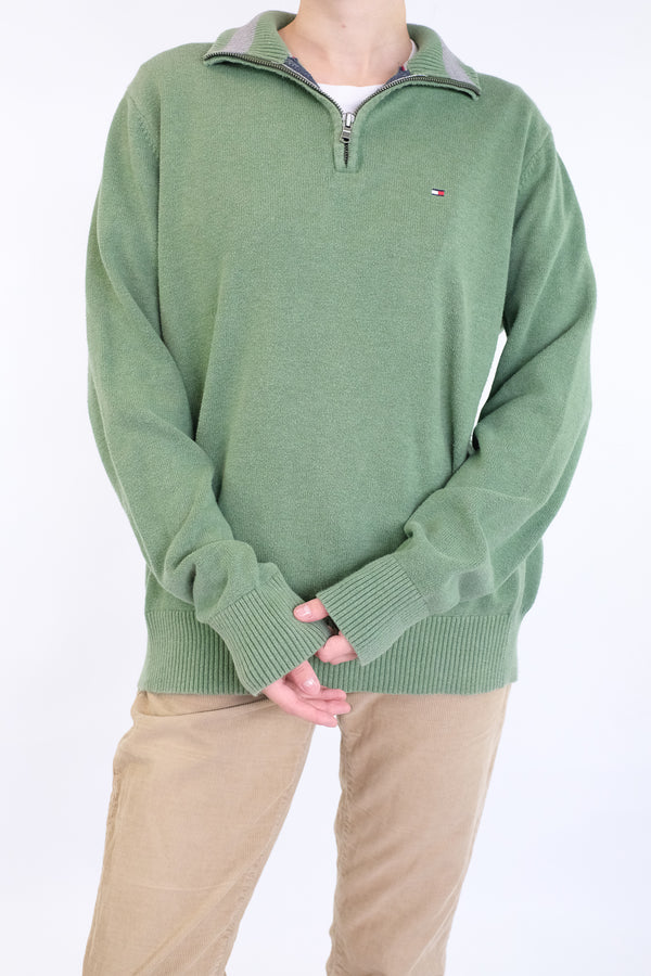 Green Quarter Zip Sweater