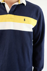 Striped Navy Rugby Polo