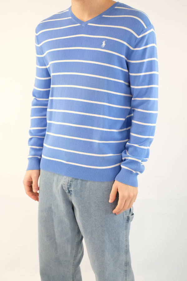 Light Blue Striped Sweater