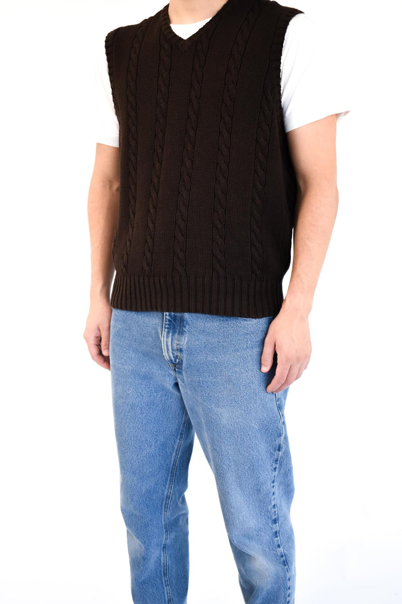 Brown Cable Vest
