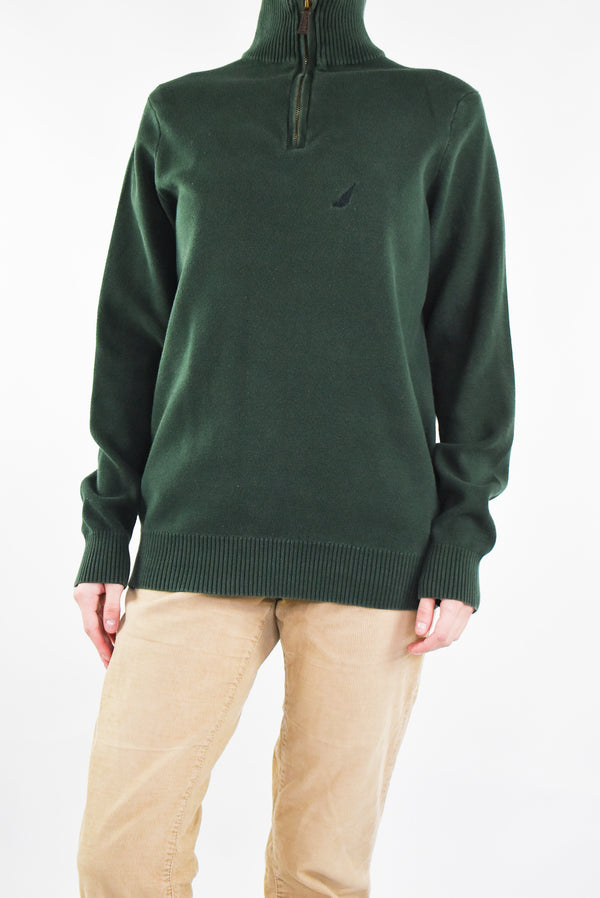 Forest Green Quarter Zip Sweater