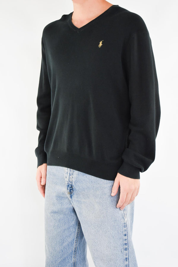 Black V-Neck Sweatshirt