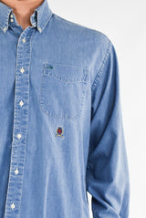 Long- sleeved Blue Plain Shirt