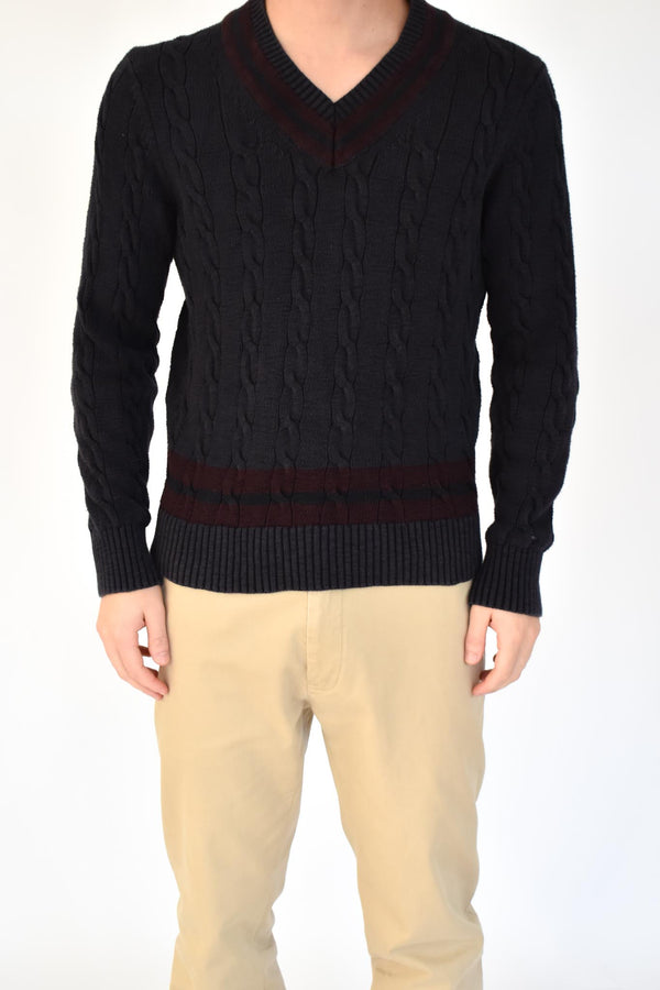 Navy V-Neck Sweater
