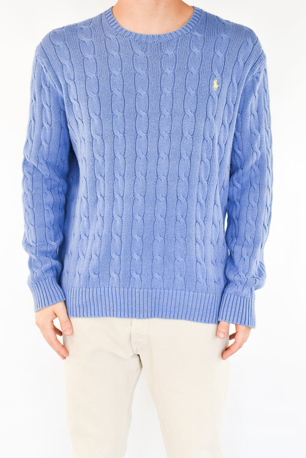 Blue Cable Sweater