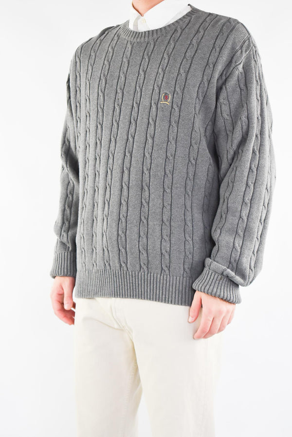 Grey Cable Sweater