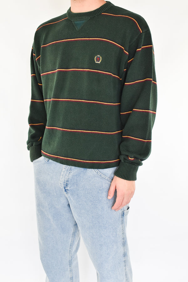 Striped Forest Green Sweater