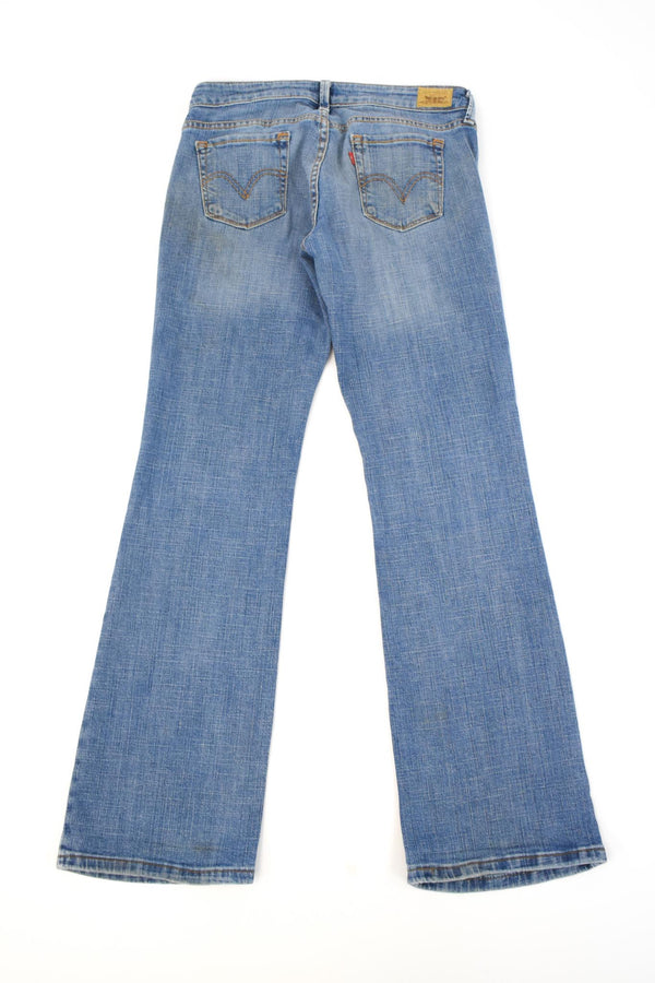 Low-rise Flared Blue Jeans