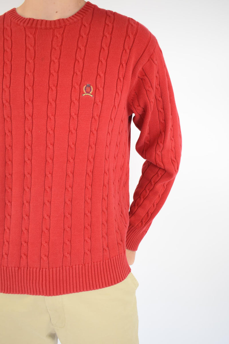 Red Cable Sweater