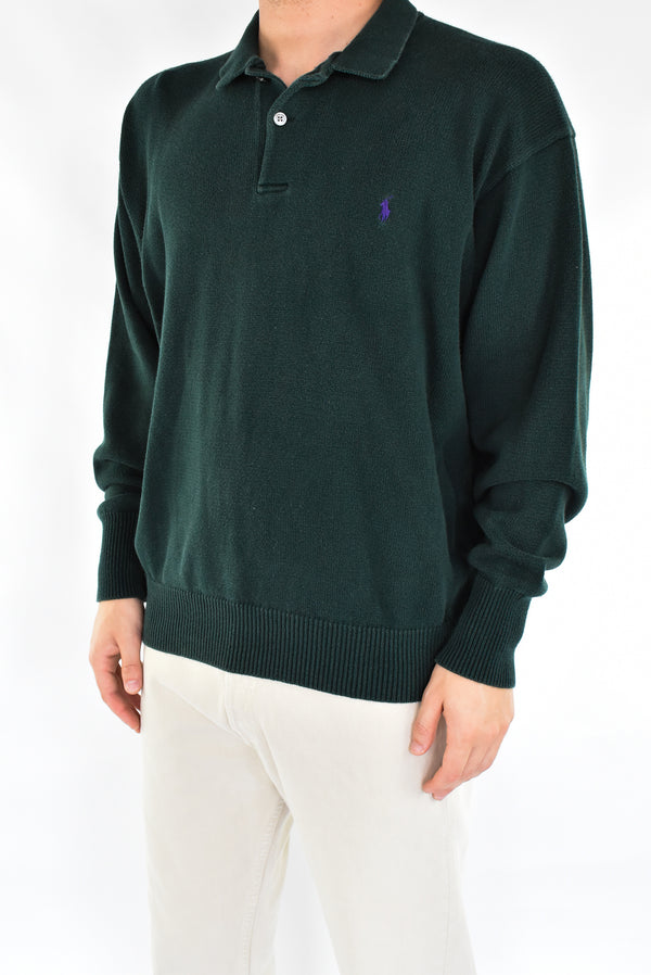 Green Sweatshirt Polo