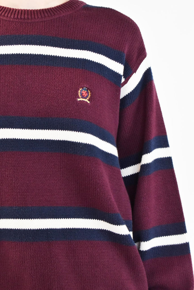 Burgundy Striped Sweater