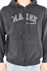 Maine Navy Zip Hoodie