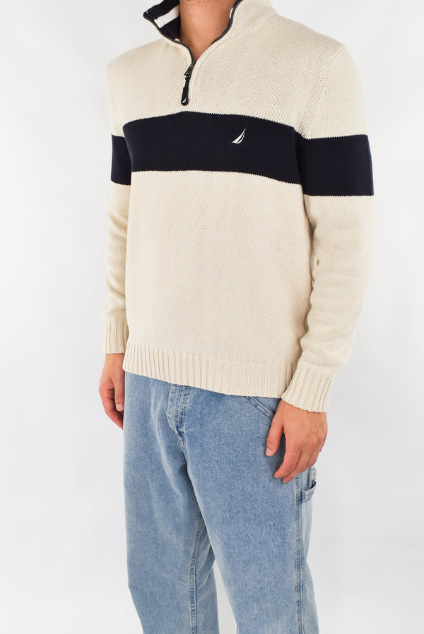 Cream Quarter Zip Sweater