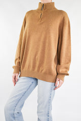 Camel Quarter Zip Sweater