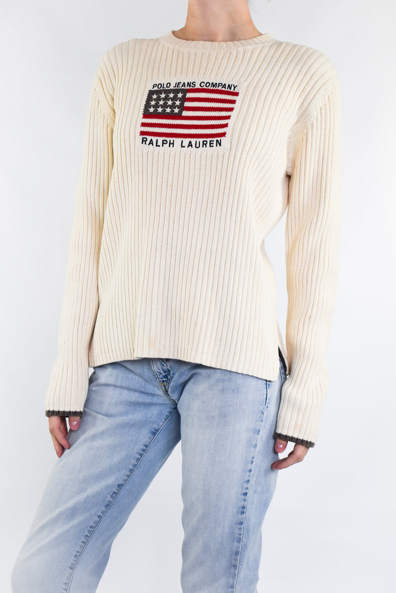 Cream Flag Sweater