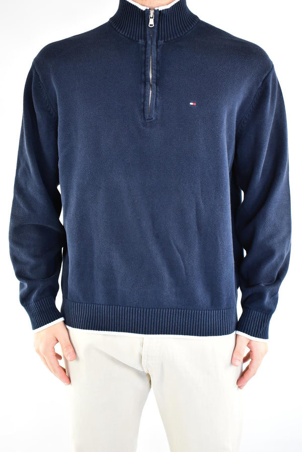 Navy Quarter Zip Sweater