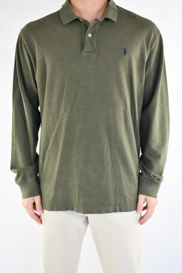 Olive Long Sleeved Polo