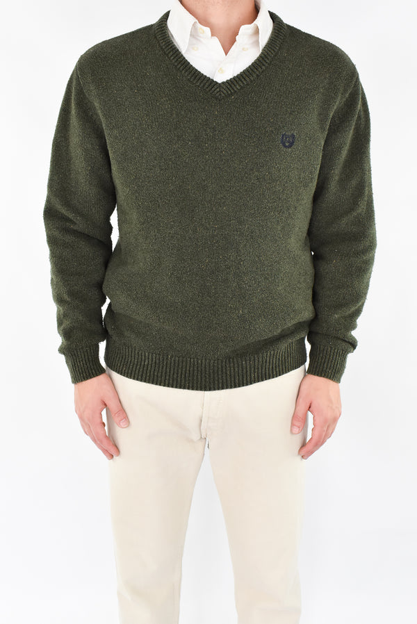 Olive V-Neck Sweater