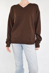 Brown V-neck Sweater