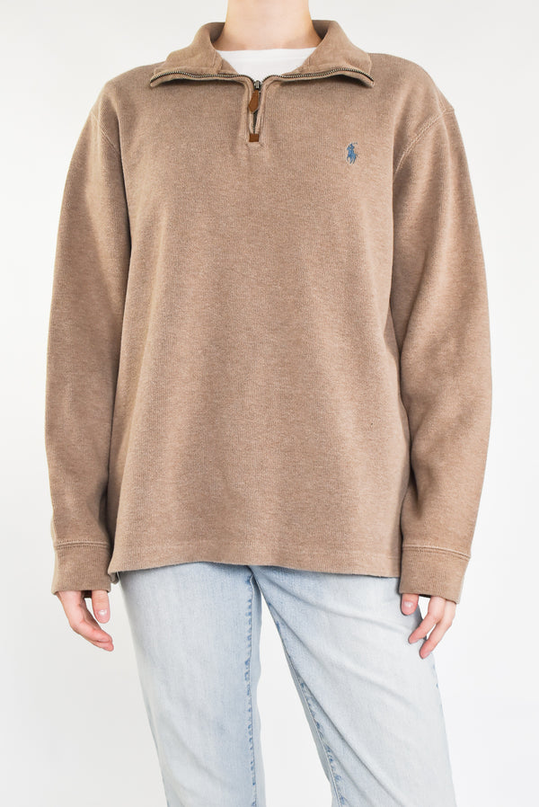 Beige Quarter Zip Sweater