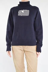 Navy Knitted Turtleneck Sweater