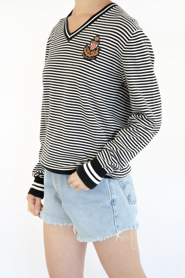 Striped V-Neck Sweater