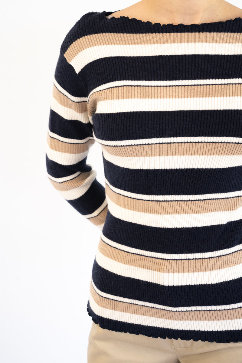 Navy Striped Top