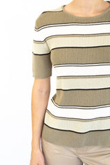Olive Striped Top