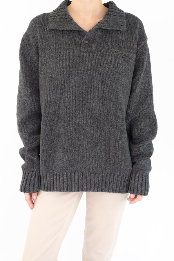 Grey Button Sweater