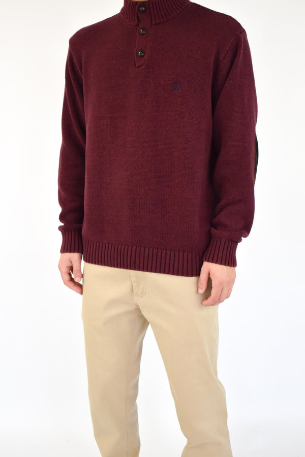 Burgundy Button Sweater