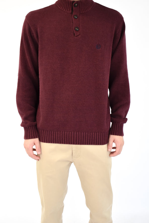 Burgundy Button Sweater