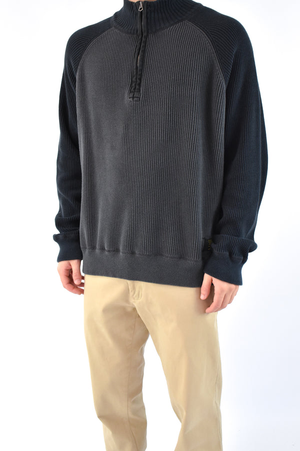 Black Quarter Zip Sweater