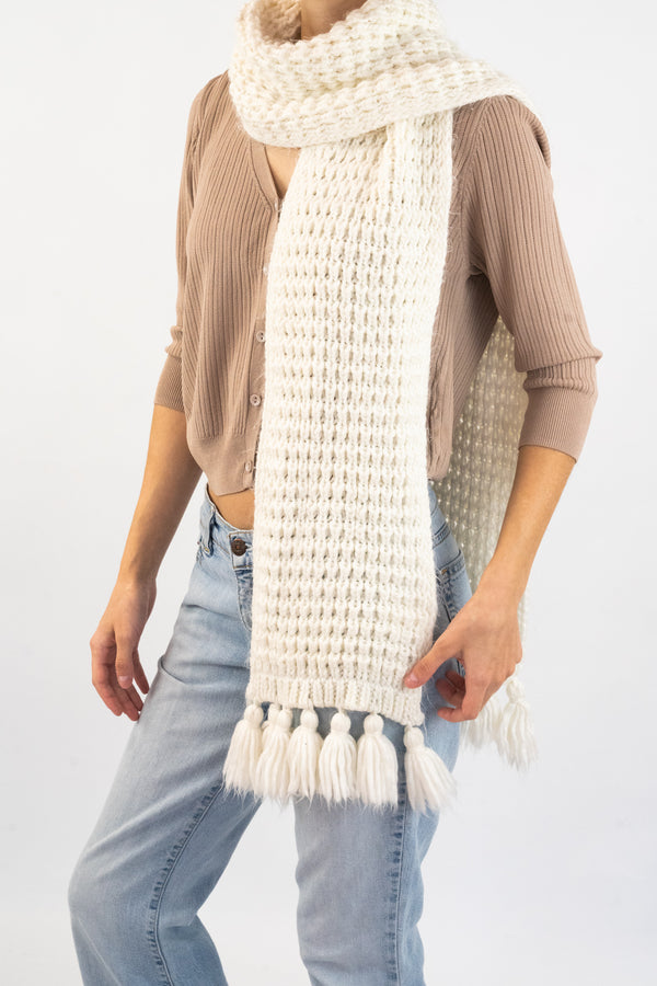 White Knitted Scarf
