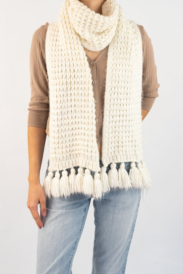 White Knitted Scarf
