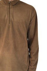 Brown Quarter Zip Fleece