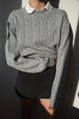 Round Neck Cable Sweaters