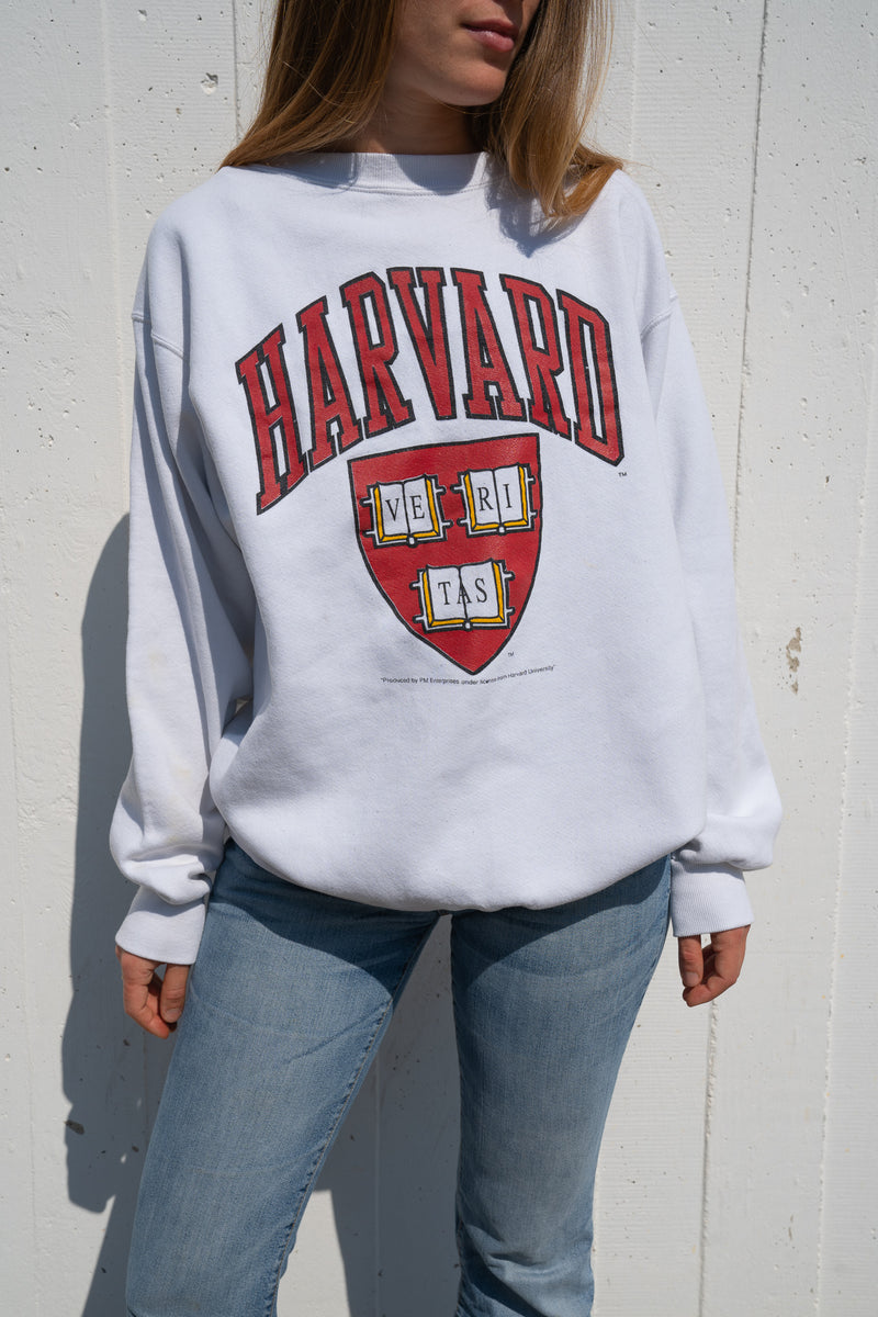 Harvard White Sweatshirt