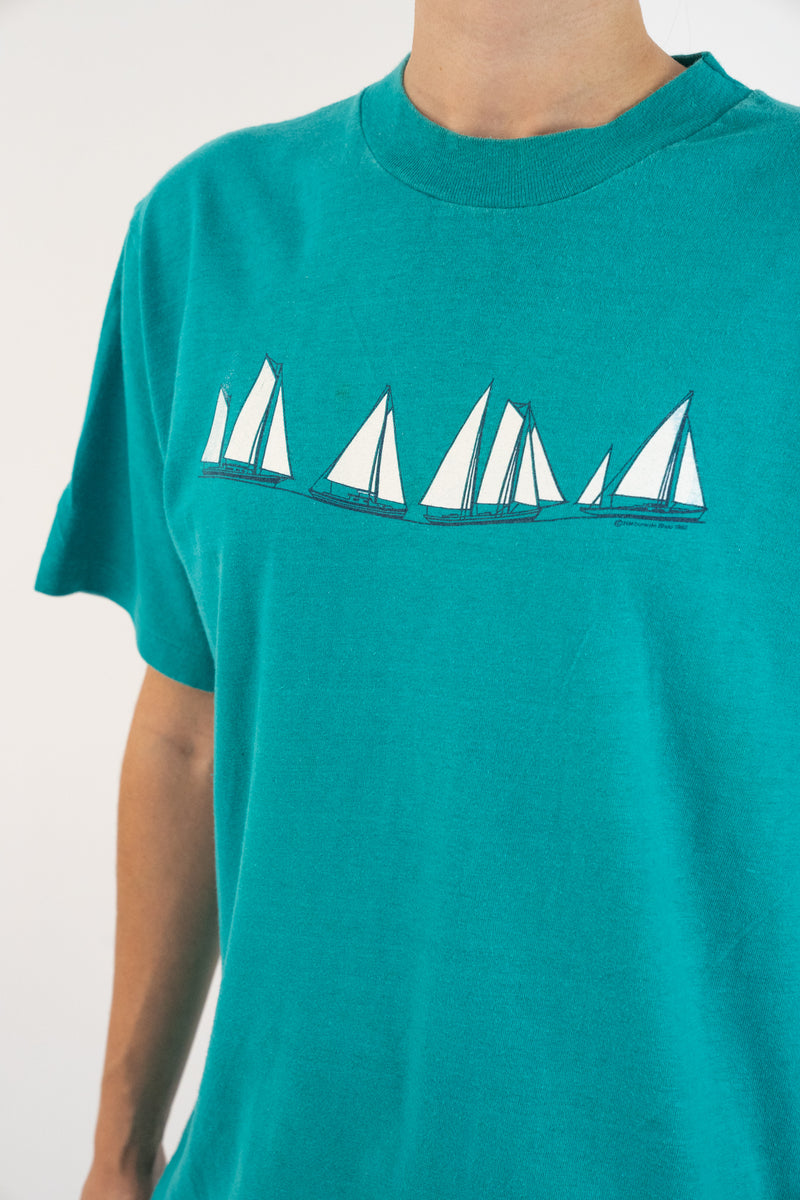 Sailboat Green T-Shirt