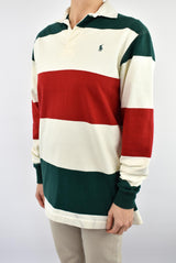White Striped Rugby Polo