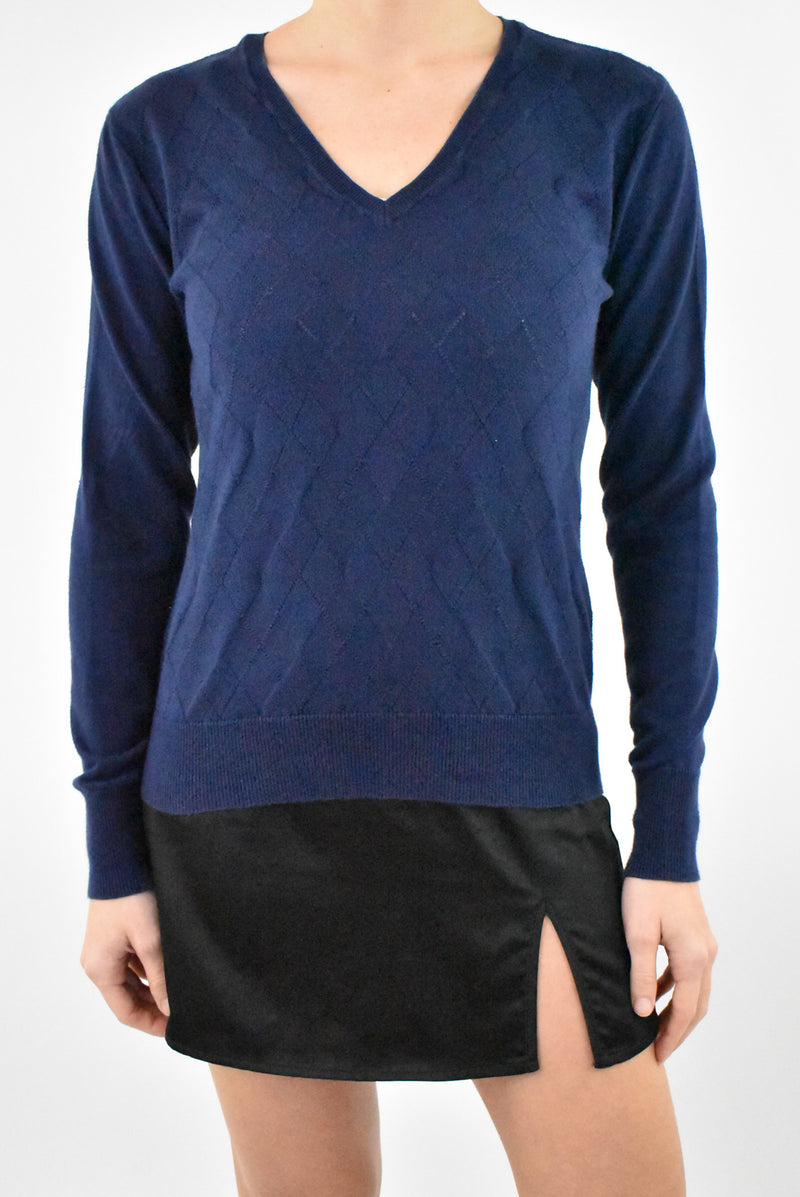 Argyle Navy Sweater
