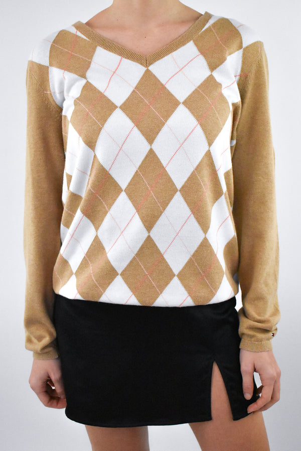 Argyle Beige Sweater