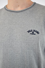 Grey Ribbed T-Shirt