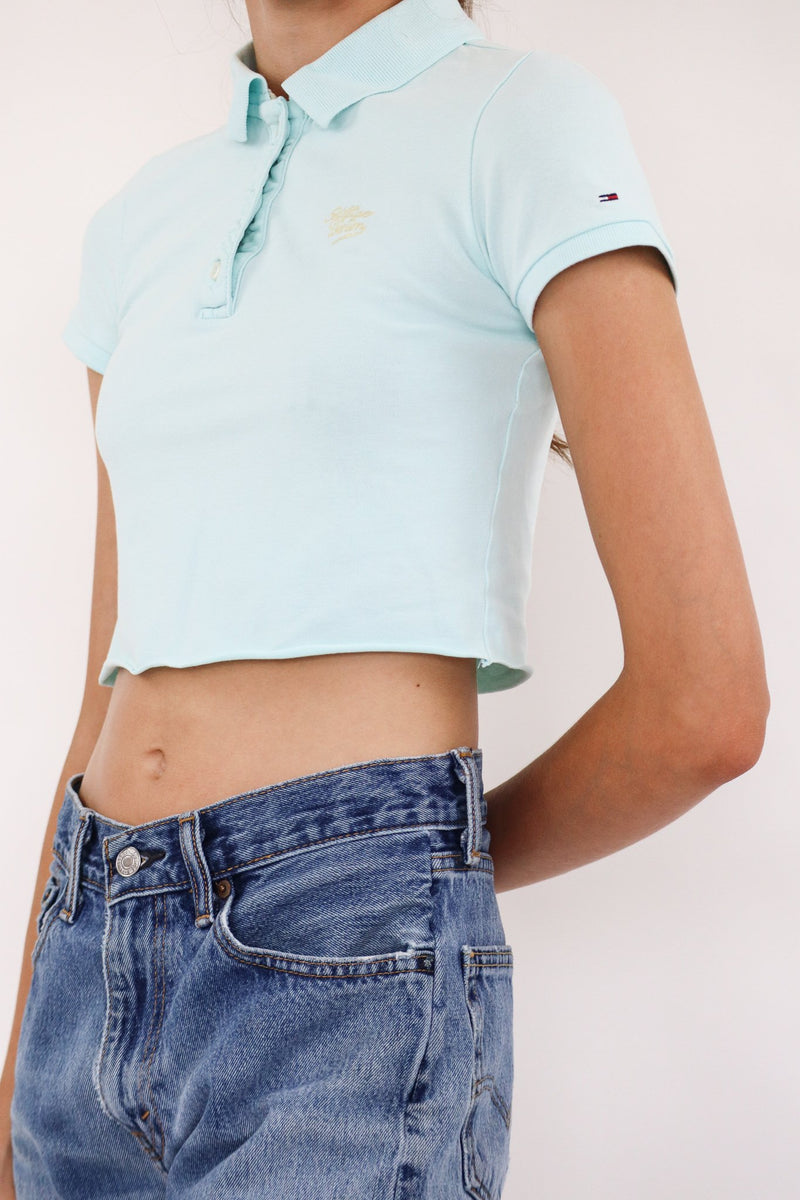 Green Cropped Polo