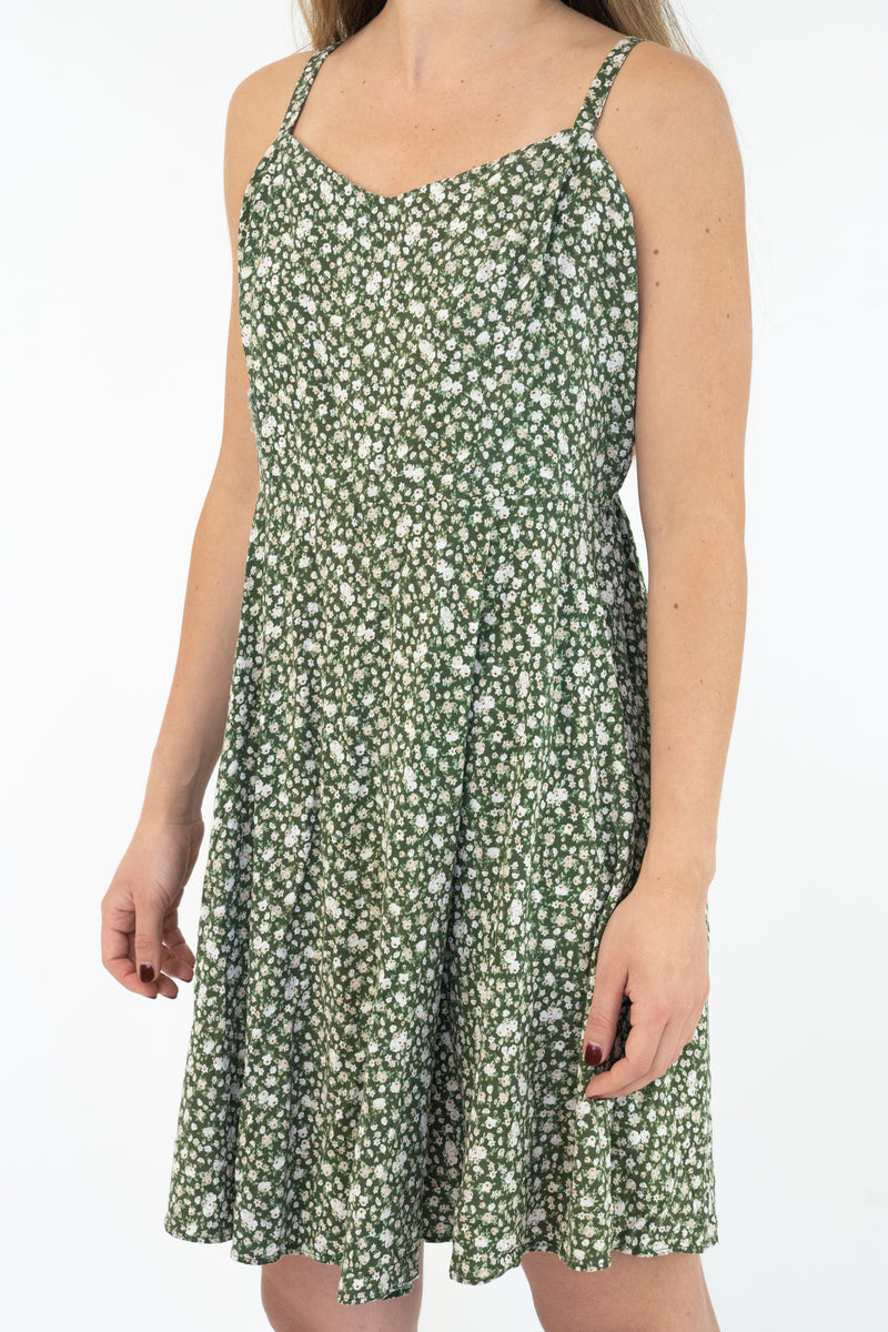 Olive Floral Dress