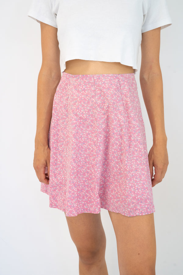 Pink Floral  Skirt