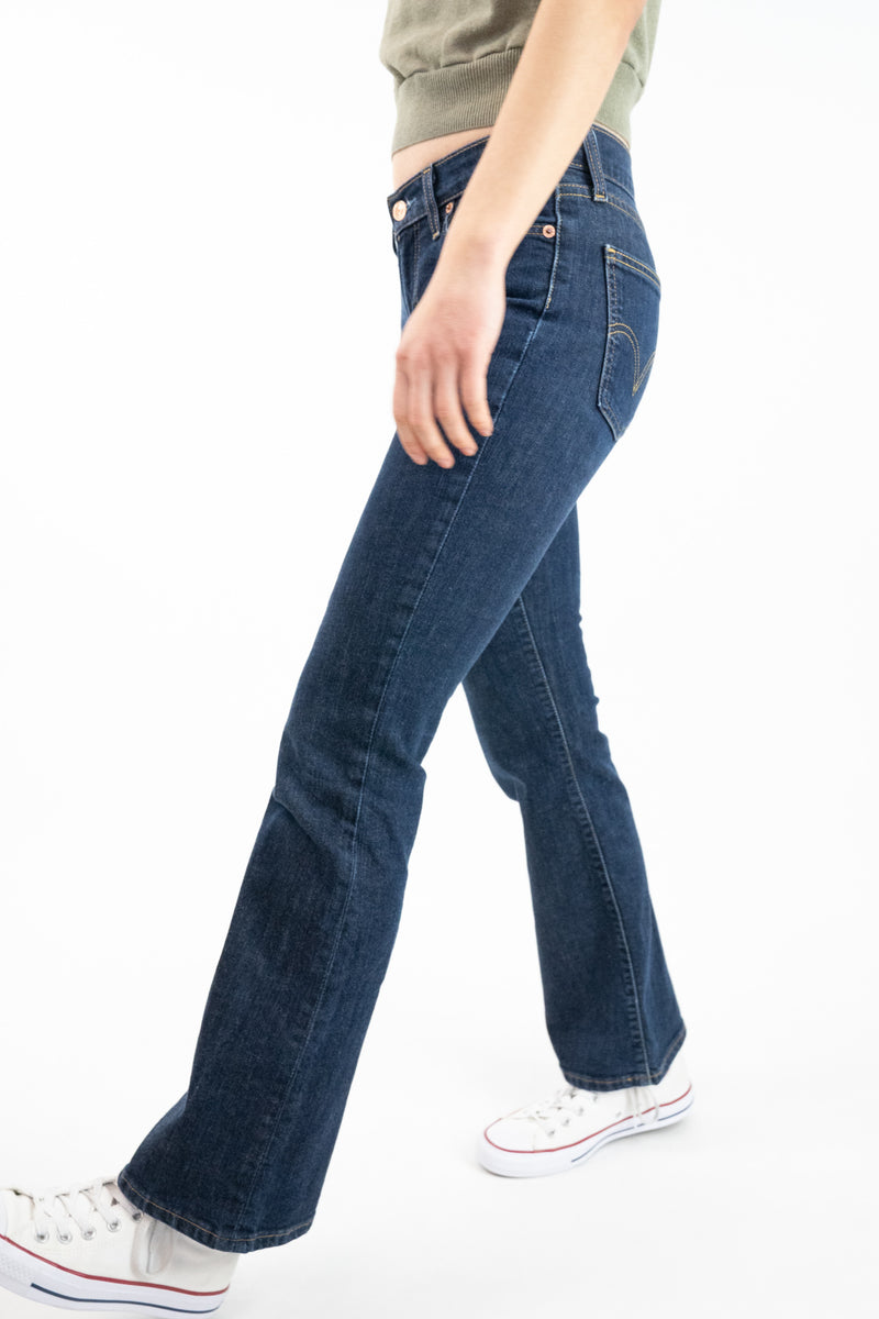Low-rise Flared Dark Blue Jeans